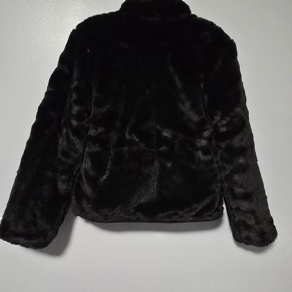 NWT The North Face Girls Size XS (6) Reversible Faux Fur Mossbud Jacket, Black - Picture 10 of 12